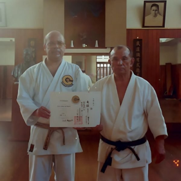 Jaime Pereira com o Mestre Eiichi Miyazato